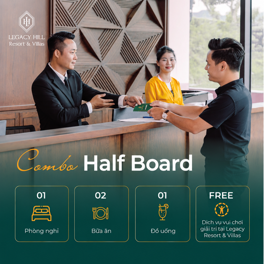 Combo halfboard tại Legacy Hill Lương Sơn